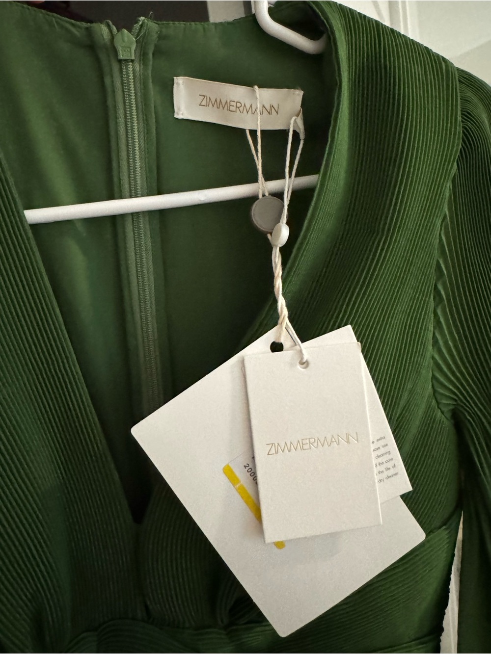 Green Puff-Sleeve Tiered Midi Dress ZIMMERMANN Tiered plissé-organza midi dress - Picture 3 of 7